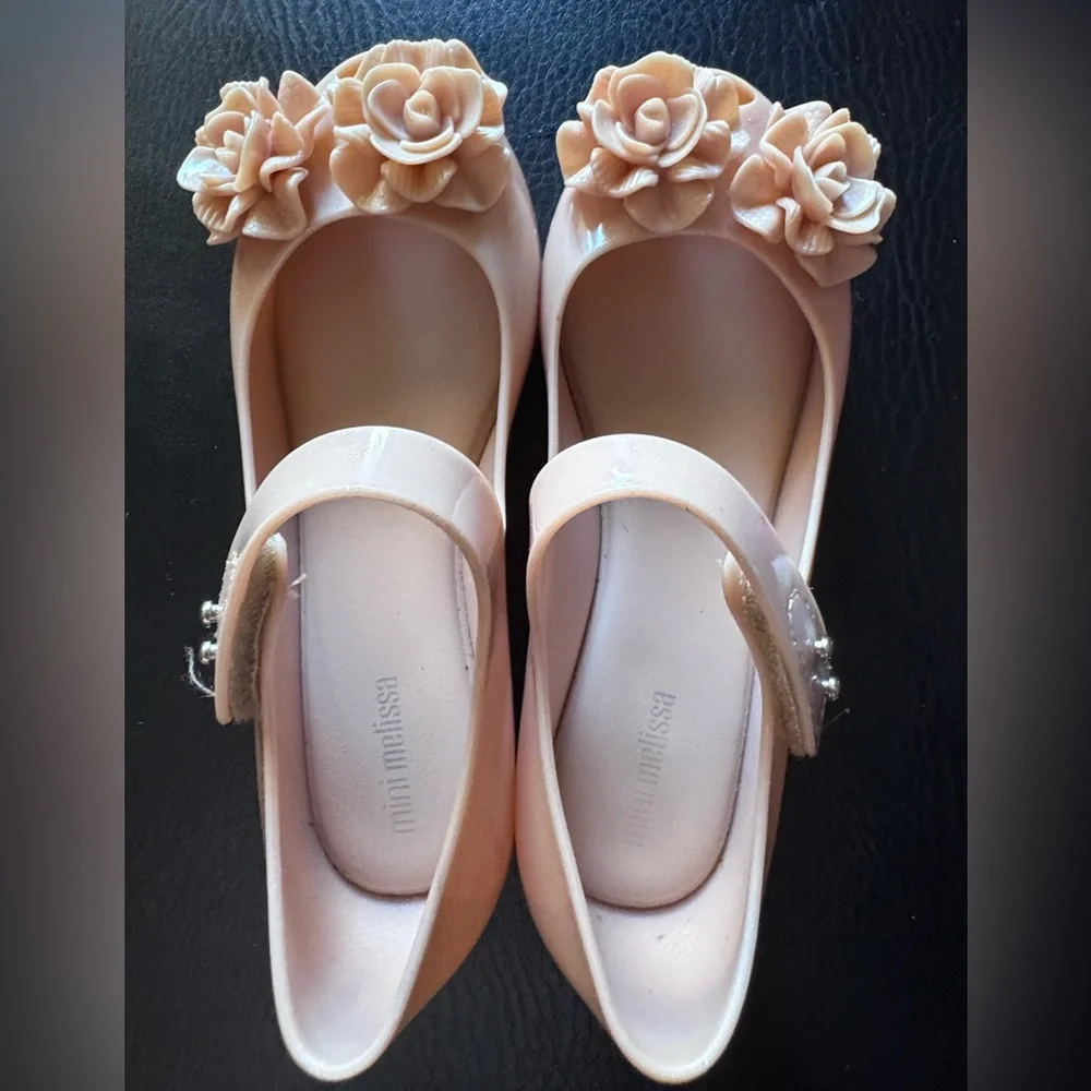 Mini Melissa Pink Floral Dress Shoes